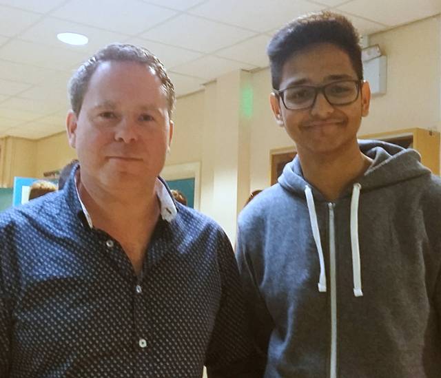 Mr McStocker and Umar Mohammad - Oulder Hill GCSE results