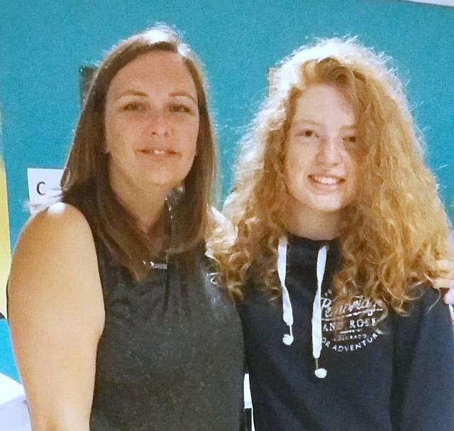 Lyn Sanderson with Beth Blackburn - Oulder Hill GCSE results 