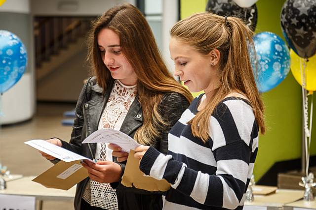 Cardinal Langley students with their GCSE results