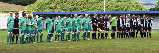 Teams at the charity football match