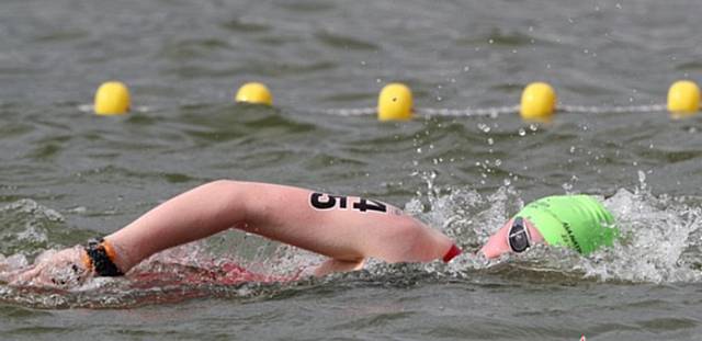 12 year old swimmer Beth Hartwell from Norden, 20th in Britain for open water swimming