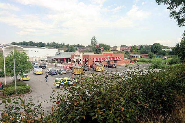 Emergency services at the scene at Sandbrook Park