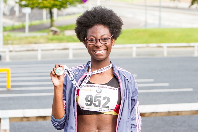 Rosangela Sumbo won the Rochdale 1 Mile Fun Run in a time of 06:05 