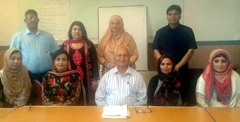 Sitting: Bushra Sarwar, Secretary Pak Punjab Cultural Association; ;Shakeela Anwar, Secretary of BME Fire & Safety Education Association; Ghulam Rasul Shahzad OBE, Trainer; Farzana Shaheen, Vice Chair of MBE Fir & Safety Education Association 
Standing: Mohammad Azam; Sabiha Shakeel, Coordinator of Pak Punjab Cultural Assocation; Shahbano Hasan, Vice Chair, Action for Pakistan, Internationa;l  Tahir Bashir, Treasurer of the Action for Pakistan, International
