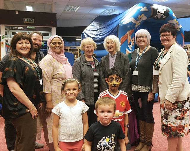 Young people from Smallbridge Youth Club with residents and local councillors 