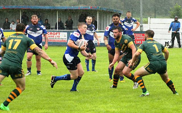 Zac Baker tries to find a gap in the West Hull defence