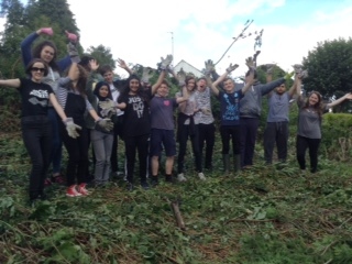 Young people help clear land near Norden Bowling