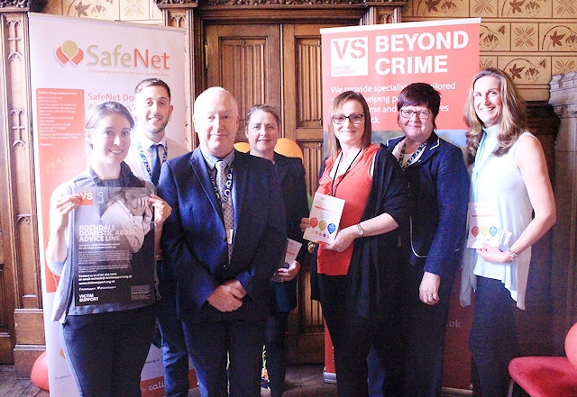 Ruth Wilson, Chris Highton, Mark Dalzell, Sarah Lewis, Alex Atkinson, Councillor Janet Emsley and Karen Ainsworth 