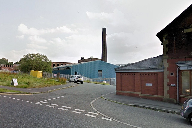 View of the chimney from Spotland Road