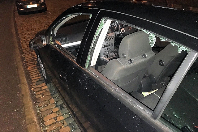 Thieves smashed their way into Michael Hall's car and stole his belongings