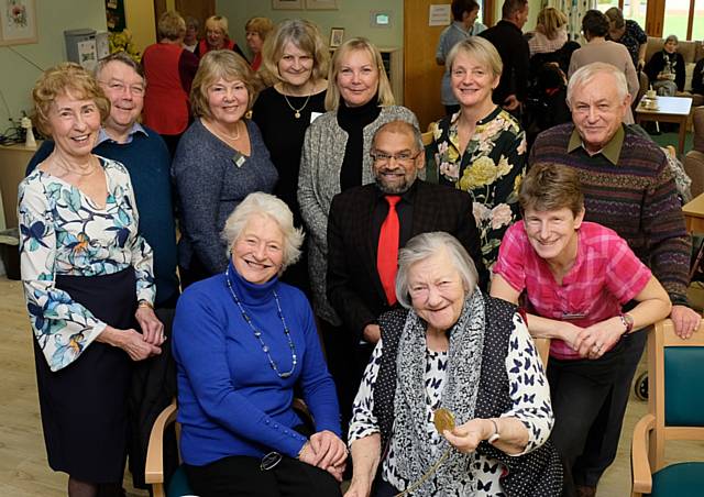 Dame Mary Peters with the trustees, Margaret Geoghegan and Carol Hopkinson 