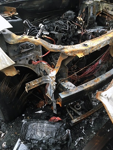 Jody Margerison-Buckley's Nissan Qashqai destroyed by fire