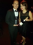 Rob Warnes and Beverley Kerr with the Northern award