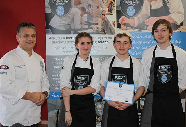 Hopwood Hall College’s young chefs Kyle Rosebury, Marcus Carter-Strutt and Lucinda Lageard 