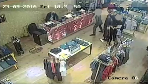 Still from the CCTV of the robbery