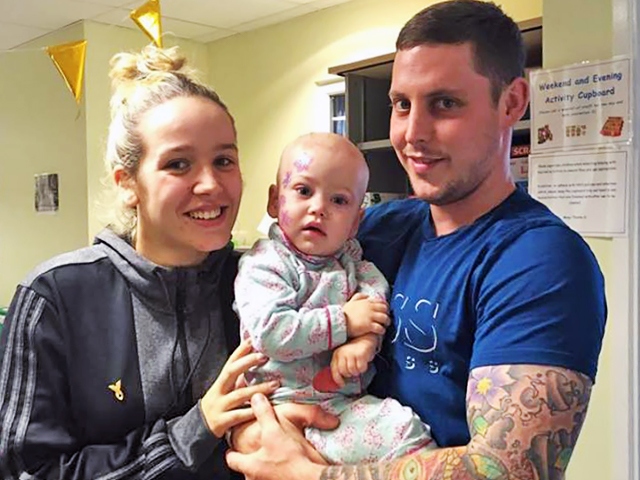 Lauren Doherty and Zak Greenwood with one-year-old daughter Gracie Greenwood 