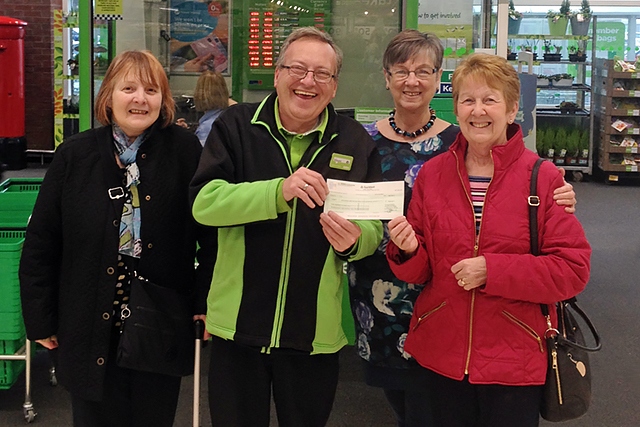 The cheque was collected by Anne Malley, Elaine Dungworth and Pam Ryan