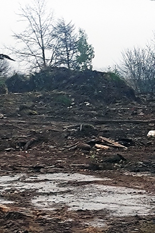 Demolition rubble on the former High Birch site, as pictures in early 2017