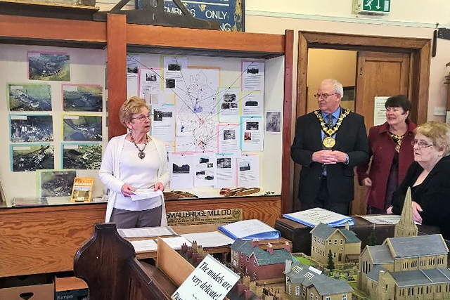 Mayor and Mayoress at Watergrove Room at Wardle and Smallbridge History Group