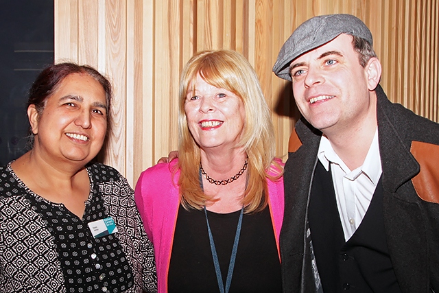 Nasim Akhtar (National Careers Service), Leslie Heath (Careers Advisor for Raise) with Coronation Street Actor Simon Gregson (Steve McDonald) at the Rochdale Digital Festival