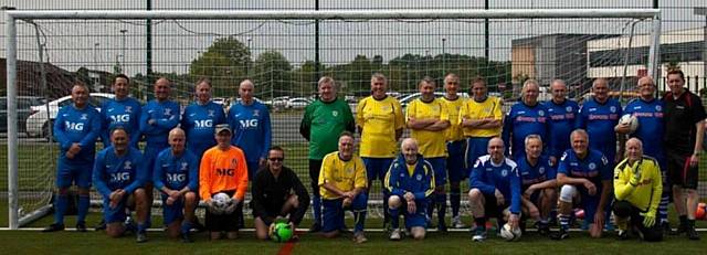 Walking football teams, Rochdale team is in dark blue