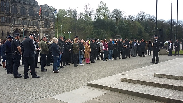 Two-minute silence for PC Keith Palmer at Rochdale Cenotaph