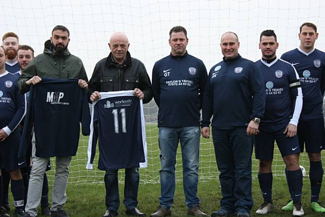 Free Trade Tavern FC sponsors: Gary Taylor, Simon Kendal, Stephen Gilbey, Paul Hickingbotham, Darren Wilkinson, Andrew Mills 