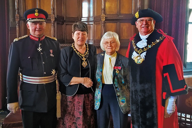 Lord-Lieutenant of Greater Manchester, Warren Smith, Mayoress Elaine Dutton, Reverend Freda Jackson and Mayor Ray Dutton