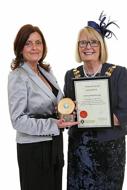 Volunteer Award winner Emma Glendinning with Mayor of Whitworth, Councillor Madeline De Souza