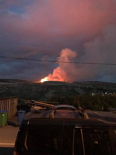 Blackstone Edge, Littleborough on fire