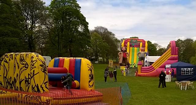 Assault Course and Mega Slide at Inflatable Fun World in Springfield Park 