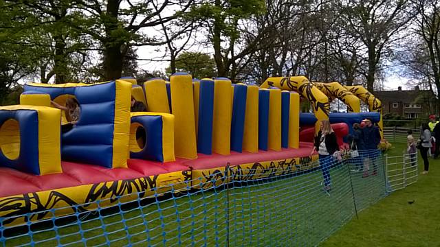 The largest Assault Courses in the UK at Inflatable Fun World in Springfield Park  