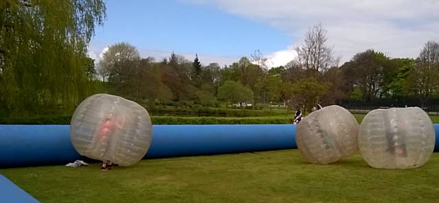 Body Zorbs at Inflatable Fun World in Springfield Park