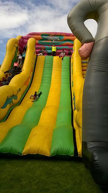 Mega Slide at Inflatable Fun World in Springfield Park 