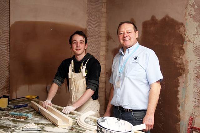 Oliver Forman, who won first prize in Senior Plastering with tutor Rob Wilson