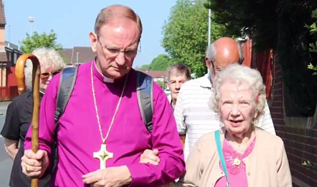 The Bishop of Middleton Thy Kingdom Come prayer walk in Heywood