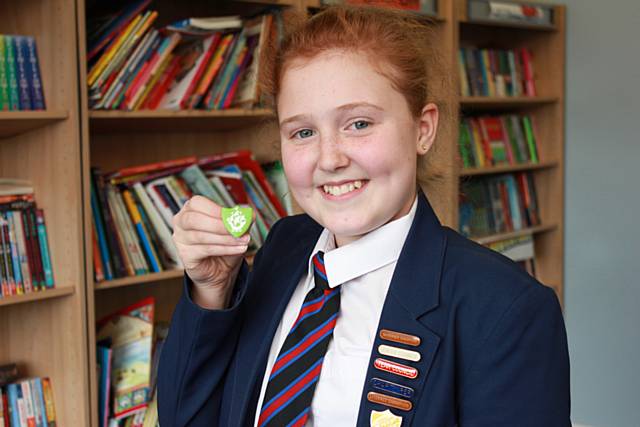 Sophie Barnes earns Blue Peter Badge