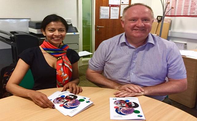 Neha Singh a Social Entrepreneur from Nebraska, USA meeting HMR Circle Director Mark Wynn 