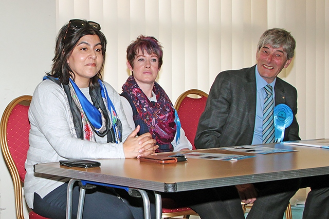 Baroness Sayeedi Warsi, Councillor Jane Howard and Councillor Robert Clegg at KYP