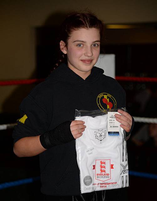 Jude English with the Commemorative England boxing vest 