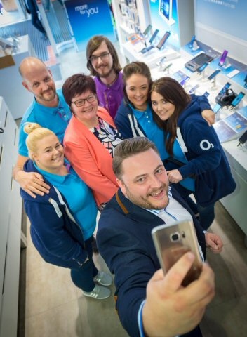 Danny Simpson, (front) and Councillor Janet Emsley (centre) with (left to right) store staff Jessica Rae, Rick Phelan, Luke Turner, Jenn Hayes and Amy Ledger