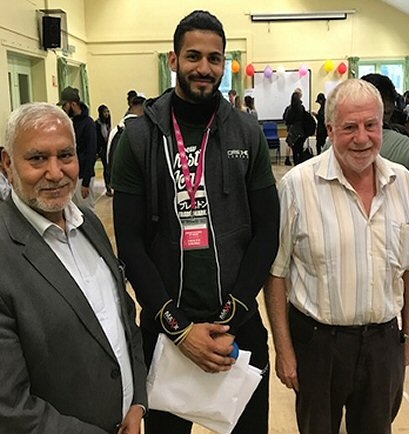 Deputy Mayor Mohammed Zaman with the Challenge leader Hassan Haidery and Deputy Leader of Rochdale Council, Councillor Allen Brett 