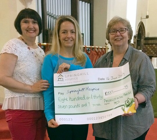 Deborah Howard from CLASP at St Mary’s with Elizabeth Phillips and Barbara Lloyd from Springhill Hospice