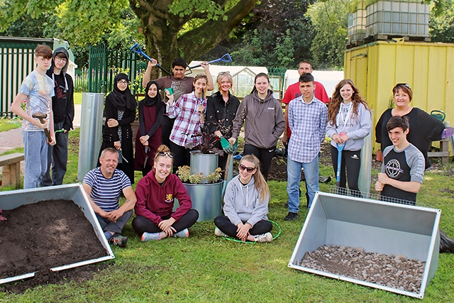 The NCS volunteers who completed the challenge along with Q Gardens volunteers