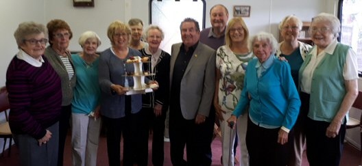 Councillor Peter Rush, volunteer’s and visitors celebrate the 20th Anniversary of the Heywood Blind Centre