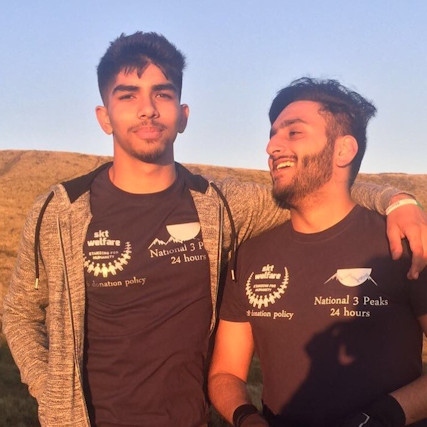 Saqlain Khalid and Sohail Ahmed (pictured) are taking on the tallest mountains in Great Britain in just 24 hours.