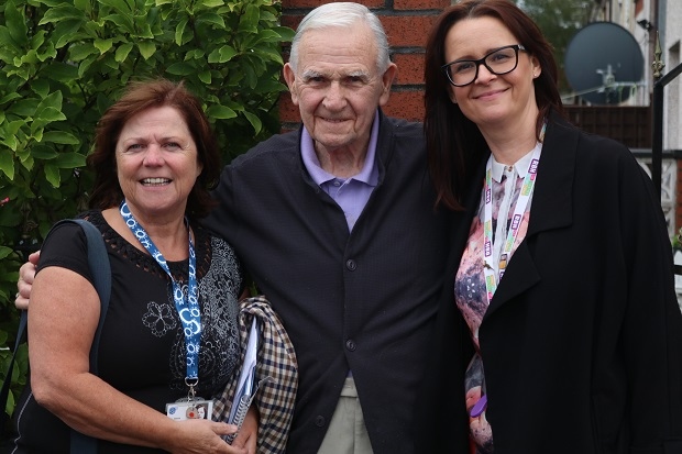 Harry Smethurst with Councillor Martin and Sarah Robinson following the get tidy day