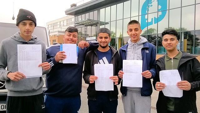 Students at Oulder Hill celebrating their results