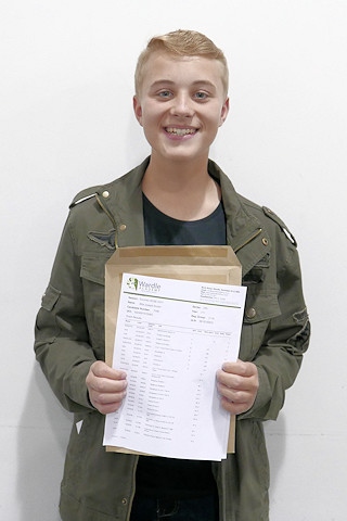 Alfie Durkin at Wardle Academy celebrating his results