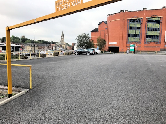 One of the empty car parks on the day the new £5 parking charge was introduced